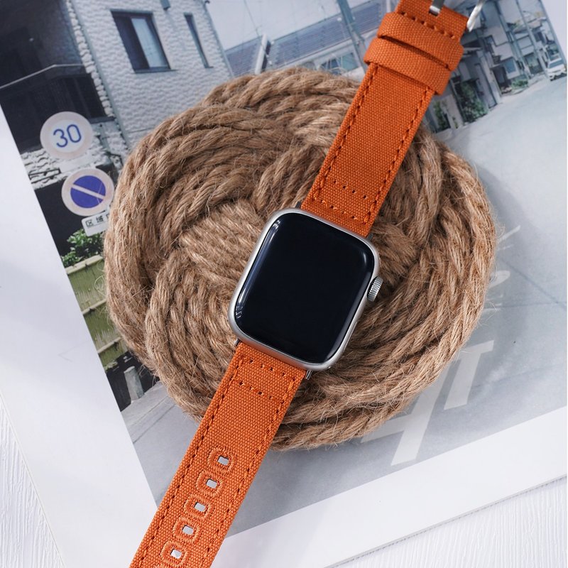 Apple watch - 【限定ヤンオレンジ】Cocker Canvas Apple Watch ストラップ - 時計ベルト・時計バンド - フラックス 