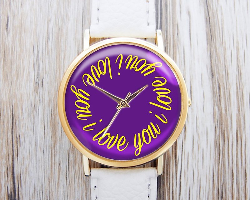 I Love You-Women's Watch/Men's Watch/Unisex Watch/Accessories【Special U Design】 - Women's Watches - Other Metals Purple