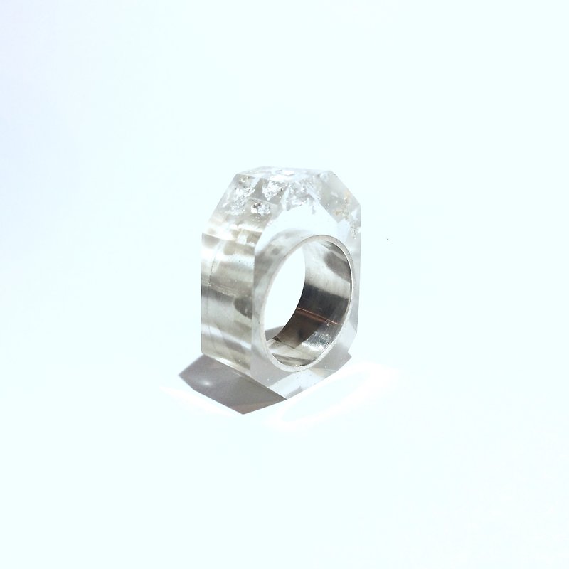 PRISMリング　シルバー・クリア銀箔 - リング - 金属 シルバー