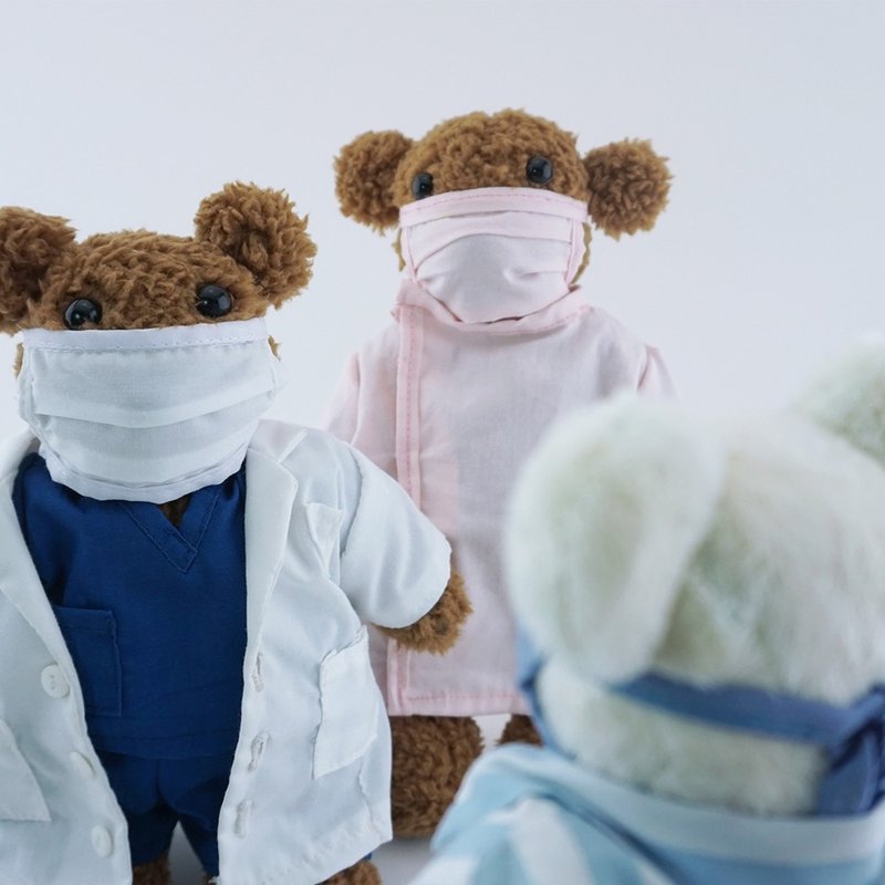 Little bear medical care plush doll set of doll toys handmade-biooo - Stuffed Dolls & Figurines - Cotton & Hemp Multicolor