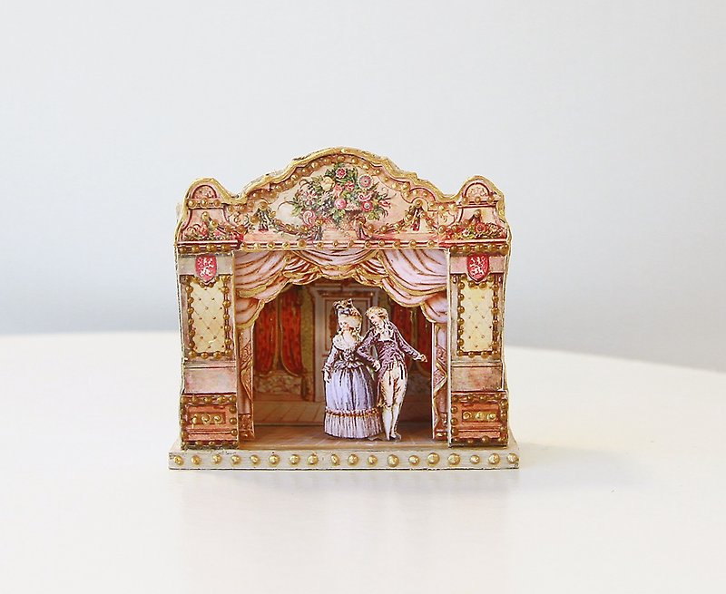Puppet theater. Ancient puppet theatre. Dolls house miniature. For doll House. 1 - อื่นๆ - ไม้ หลากหลายสี