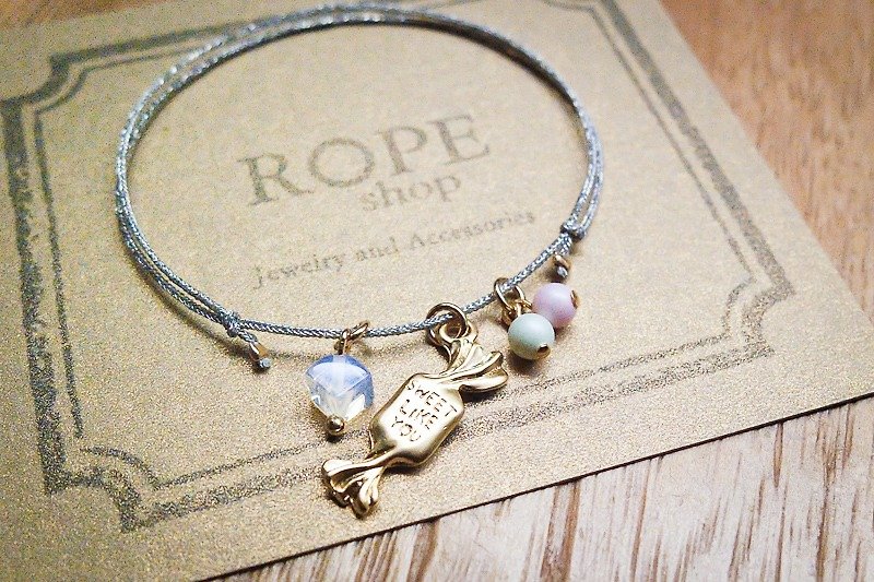 ROPEshop the [small] silver candy rope series bracelet. - สร้อยข้อมือ - โลหะ สีทอง