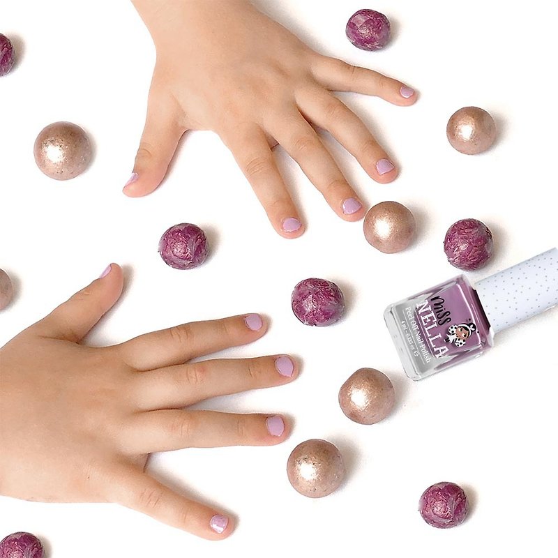 British [Miss NELLA] Water-based safe nail polish for children - Bubblegum Purple (MN02) - Nail Polish & Acrylic Nails - Other Materials Purple