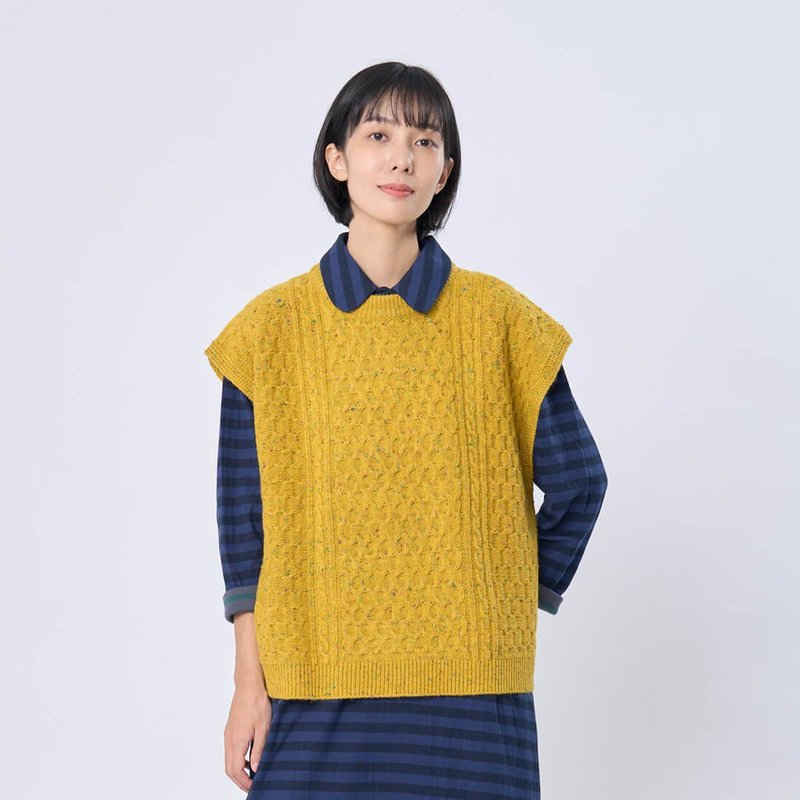 Kate Pullover Crew Neck Knit Vest - สเวตเตอร์ผู้หญิง - ไนลอน สีดำ