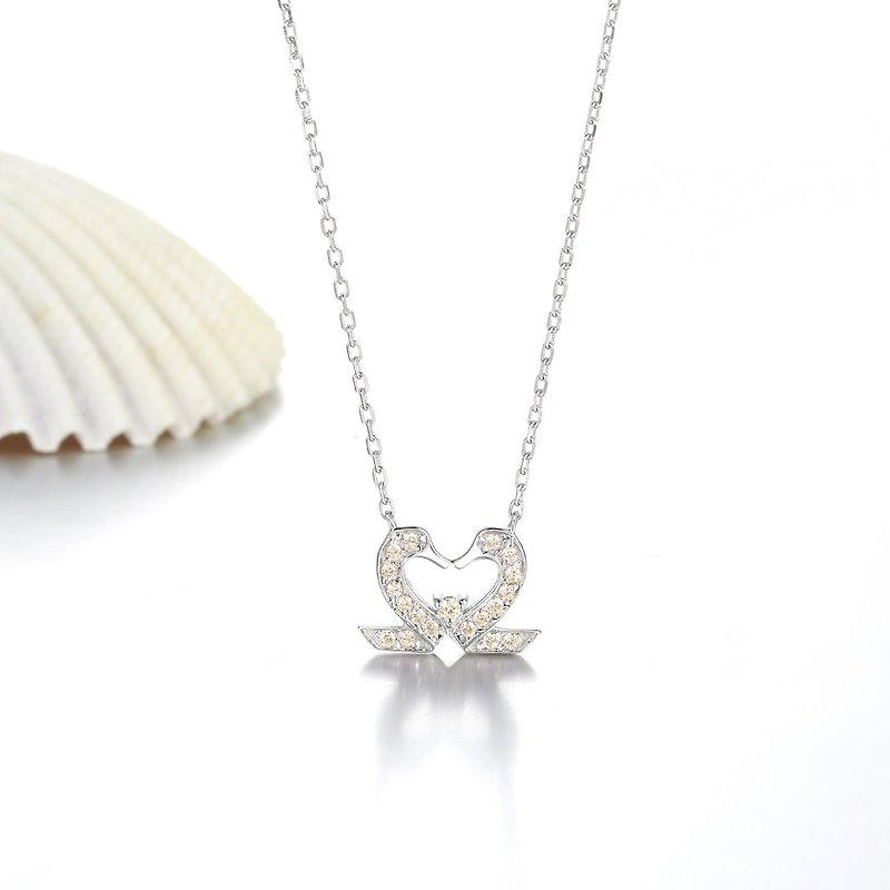 silver swan necklace - Necklaces - Silver Silver