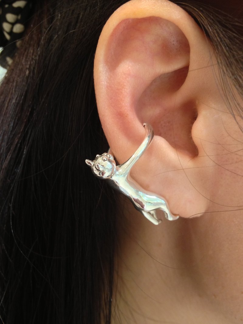 Adjustable ear clip (large) / shining / Material: silver925 - Earrings & Clip-ons - Other Metals Silver
