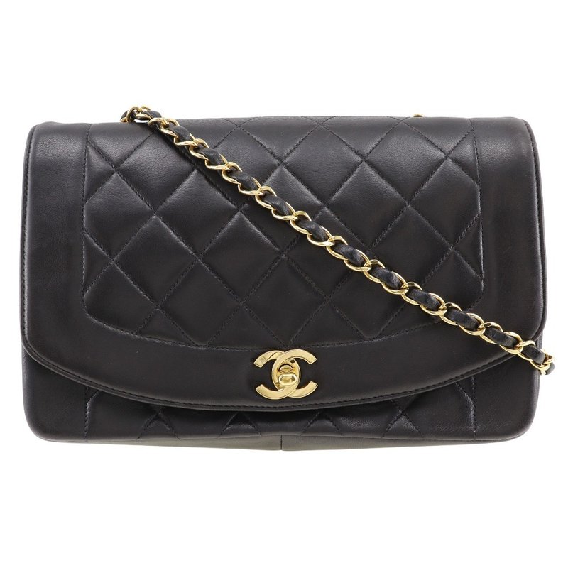 【日本直送】シャネル CHANEL チェーンショルダー ショルダーバッグ ダイアナ A01165 ラムスキン 黒 レディース【中古】 - 側背包/斜背包 - 真皮 黑色