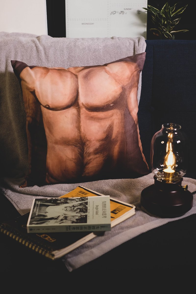 メンズボディペイントピロー - ハンサムな男性へのギフトの第一選択 - 枕・クッション - コットン・麻 ブルー