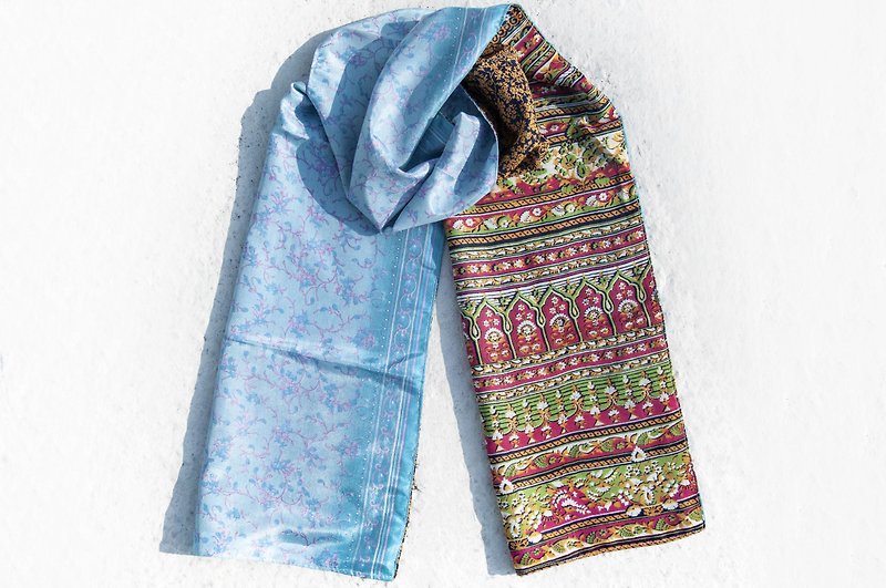 フラワーバインシルクスカーフ/滑らかな表面のシルクスカーフ/フレンチロマンティックシルクスカーフ/両面スカーフ-フランス - スカーフ - シルク・絹 多色