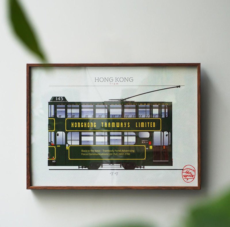 香港叮叮 經典型號 原創插圖 掛畫 連畫框 - 海報/掛畫/掛布 - 鋁合金 