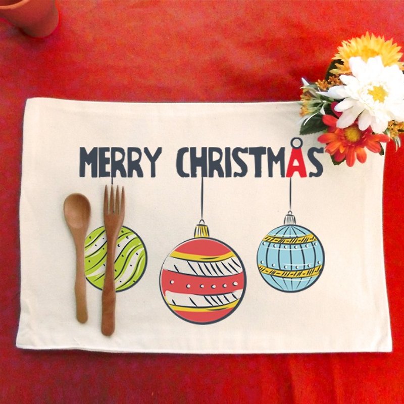 クリスマスボール│テーブルキャンバスのプレイスマットを作る - ランチョンマット - コットン・麻 
