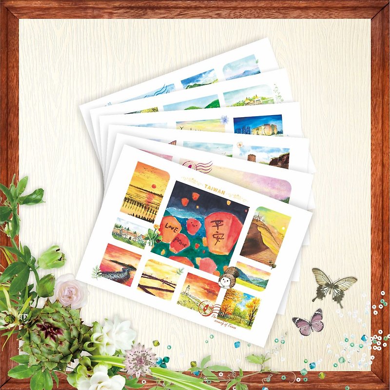 [Taiwan Scenery] Postcards - Rendering Taiwan - 6 types, 1 Taiwan souvenir each - Cards & Postcards - Paper 