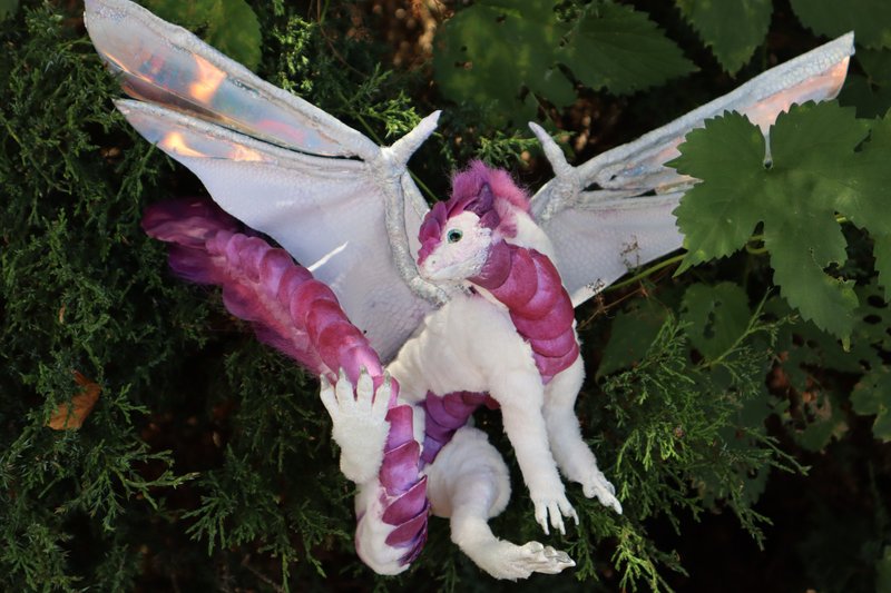 Flower Iris Dragon fantasy animal art doll - Stuffed Dolls & Figurines - Other Man-Made Fibers Multicolor