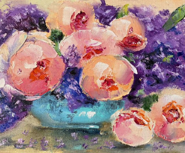 Still Life with Lilac and Peonies Painting