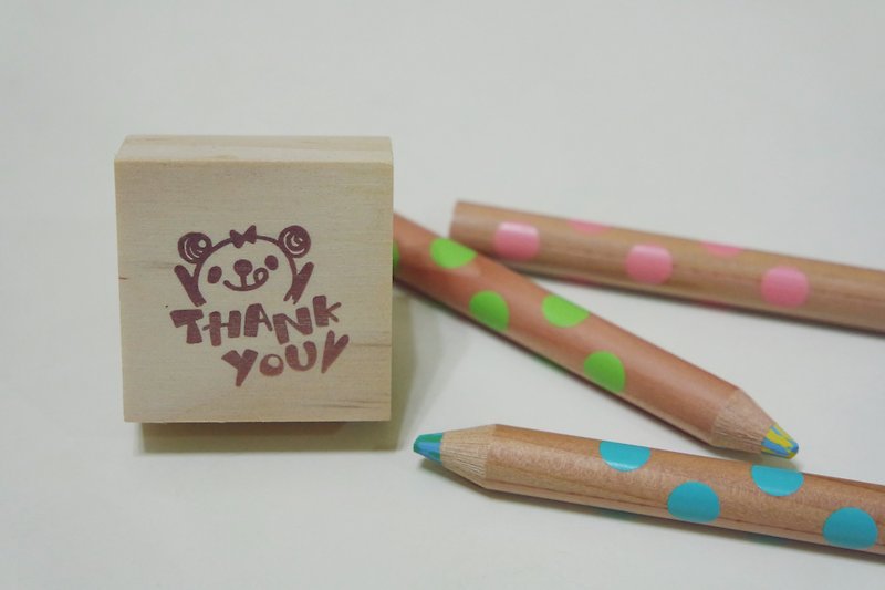 Hand carved stamp / panda thank you chapter - ตราปั๊ม/สแตมป์/หมึก - ยาง 