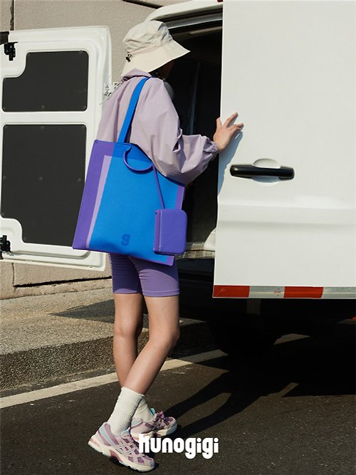KUNOGIGI by WARM STUDIO 藍紫天空 3色 織織扁帶包 竪版大容量托特包 手提肩背包 KUNOGIGI