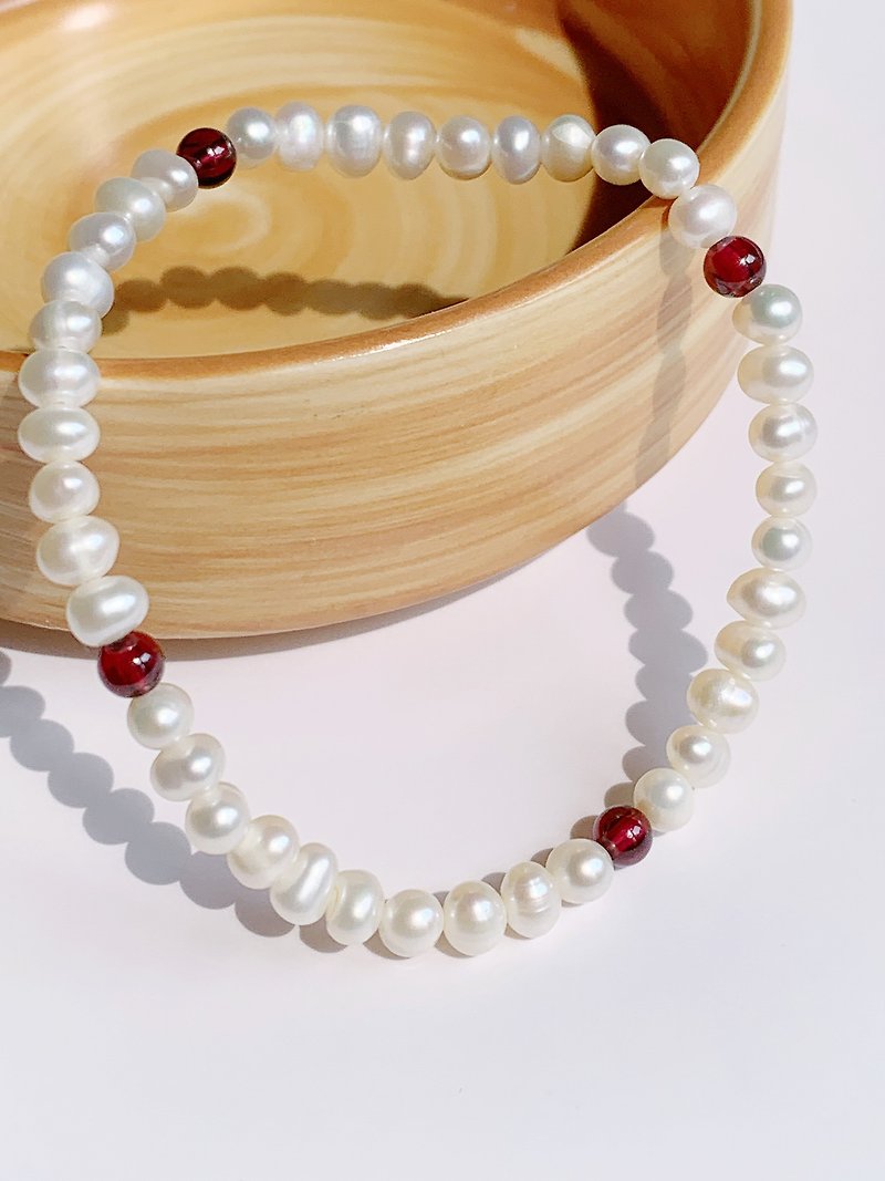Stone& Flashwater Pearl Bracelet - สร้อยข้อมือ - ไข่มุก หลากหลายสี