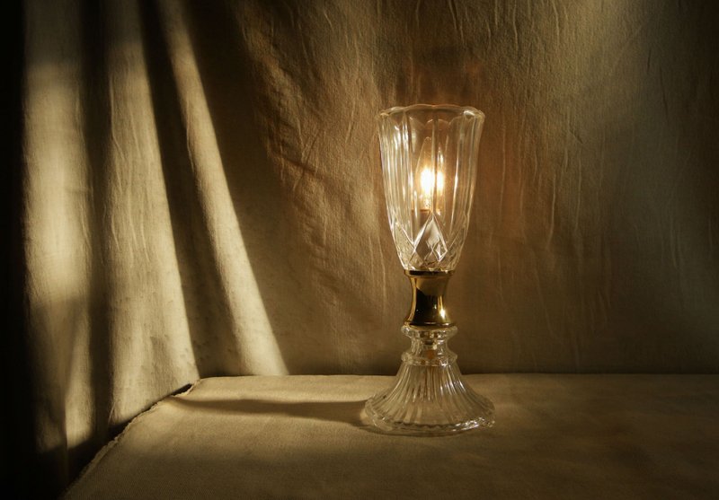 [OLD-TIME] Early crystal glass table lamp - โคมไฟ - วัสดุอื่นๆ 