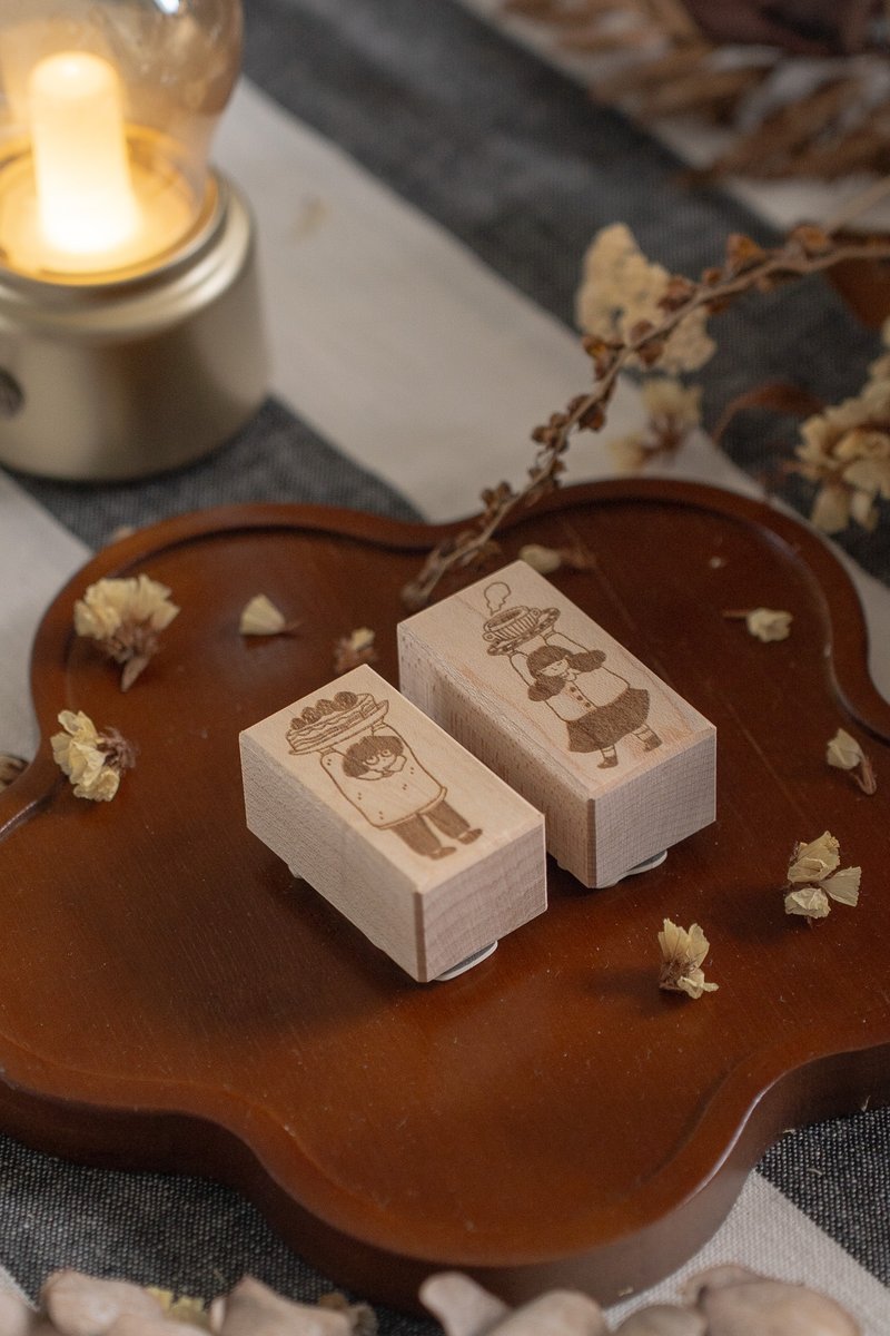 Strawberry Shortcake Girl Rubber Stamp - 印章/印台 - 其他材質 