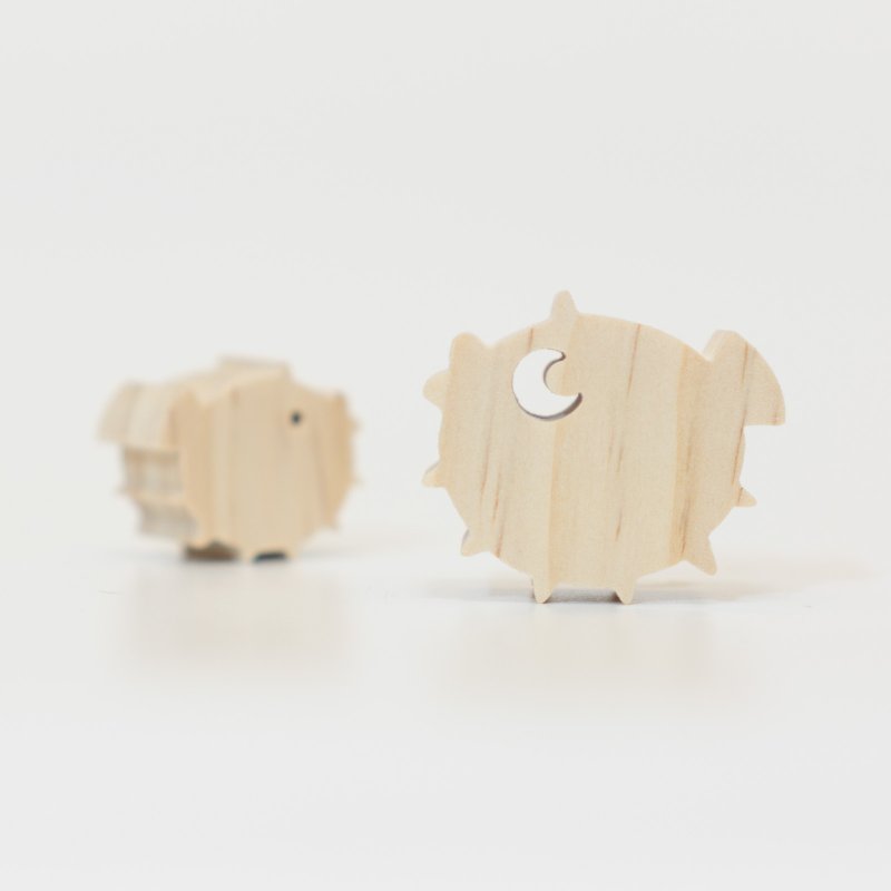 wagaZOO厚切造型積木 海洋系列－河豚、章魚 - 裝飾/擺設  - 木頭 卡其色