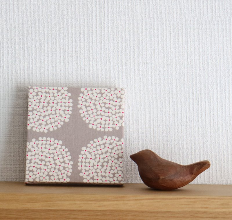12x12cm ファブリックパネル 【フラワーサークル ベージュ】 - 壁貼/牆壁裝飾 - 棉．麻 灰色