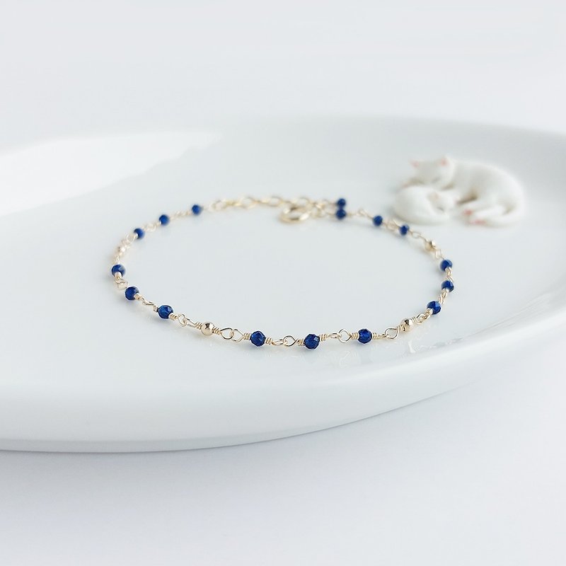 Sapphire x 14KGF Bracelet • Dots Galaxy Series - Bracelets - Semi-Precious Stones Blue