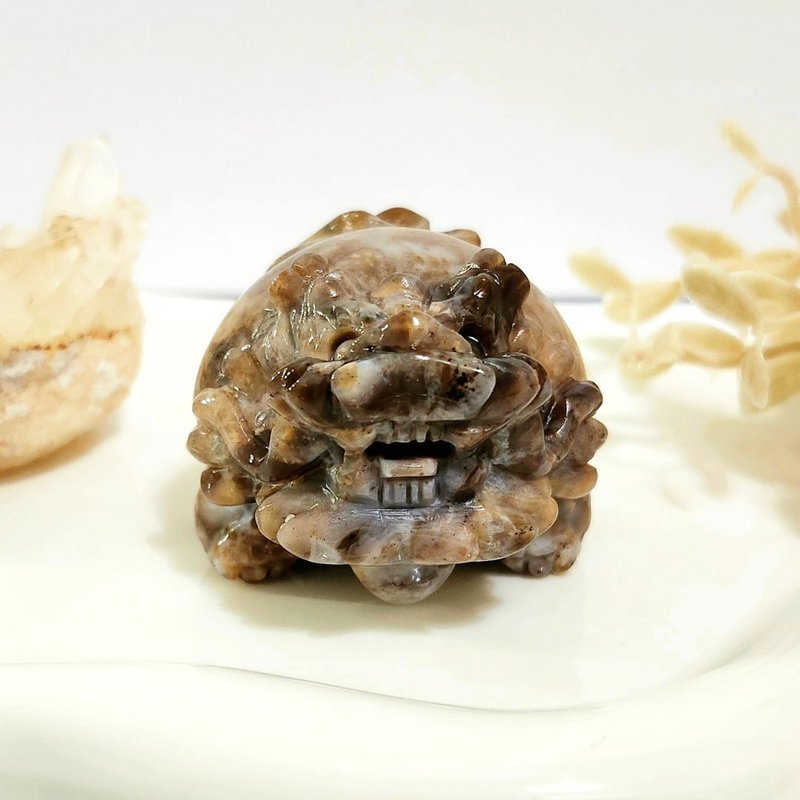 Ocean Jasper Dragon Turtle - ของวางตกแต่ง - คริสตัล สีนำ้ตาล