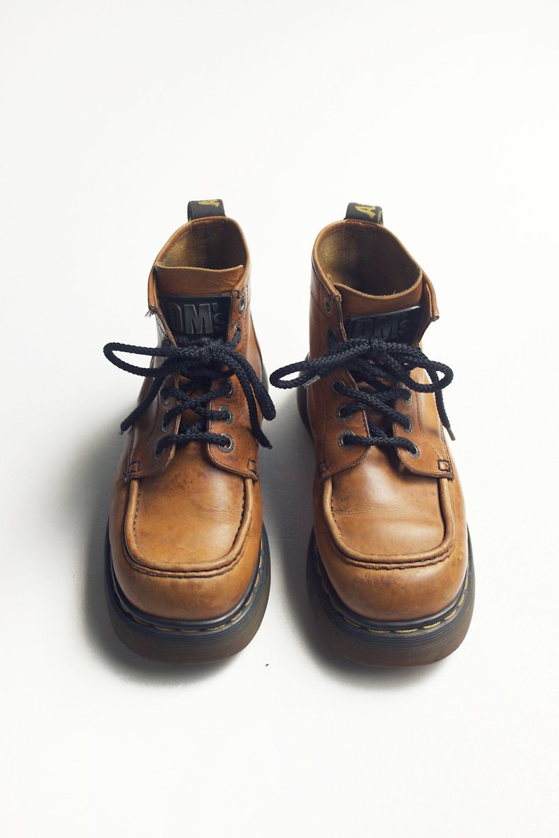 90s 英製老馬汀靴｜Dr. Martens Platform Boots UK5 EUR 38 - 女款休閒鞋 - 真皮 橘色