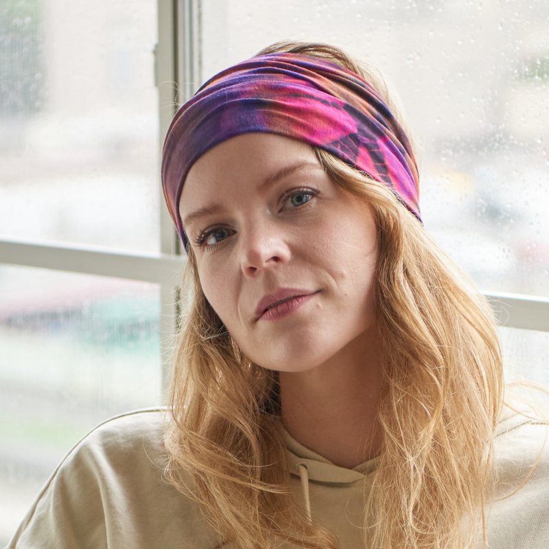 Stretch Headband  for Women, Tie Dye Shibori Face Cover, Neck Warmer, Dust Mask - 髮夾/髮圈 - 其他人造纖維 