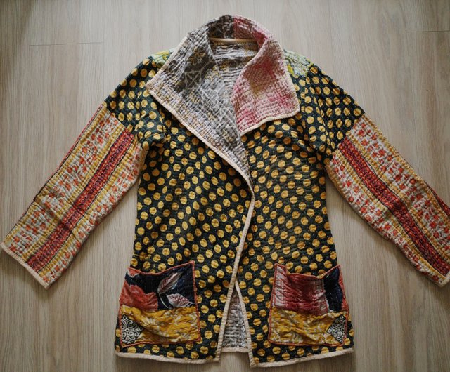 ヴィンテージ インド カンタ刺繍 ガウンジャケット - ショップ