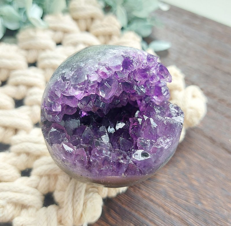 Amethyst 巴西產地 開口笑 紫水晶 天然礦石 原礦 - 擺飾/家飾品 - 其他材質 