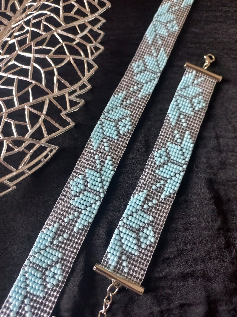 Beads set heavenly flowers transparent and blue handmade jewelry - 其他 - 琉璃 多色