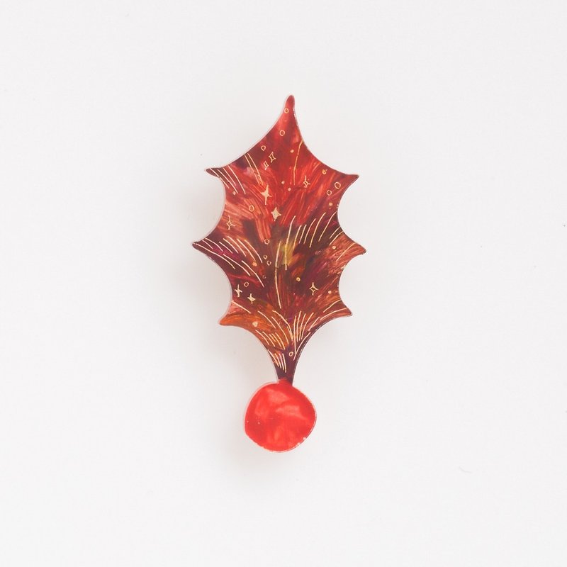 Brooch of a picture 【Hiiragi】 - Brooches - Acrylic Red