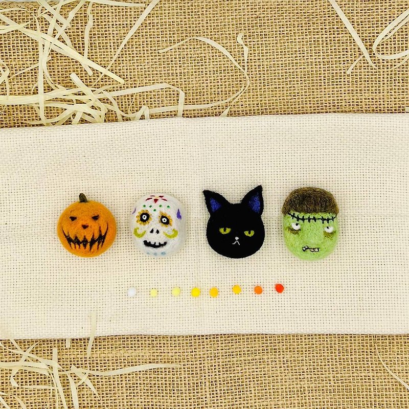 Halloween Felted Magnet - Keychains - Wool Multicolor