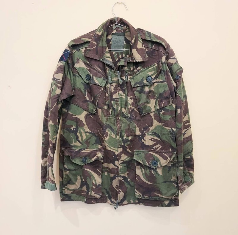 古着老件 英國公發軍用 DPM叢林迷彩 立領防風 大衣外套 1號款 - 男夾克/外套 - 其他材質 綠色