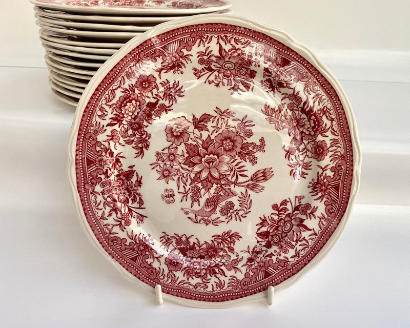 甜點/沙拉盤 復古 Villeroy & Boch 紅色瓷器 德國 1970 年 - 盤子/餐盤/盤架 - 瓷 紅色