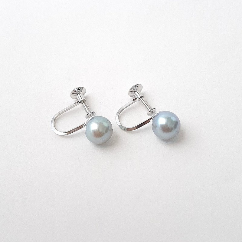 SV イヤリング あこや真珠　グレー　パールイヤリング　あこやパール　日本の真珠 pearl earrings  珍珠耳環 珍珠耳环 진주귀걸이 - 耳環/耳夾/耳骨夾 - 珍珠 
