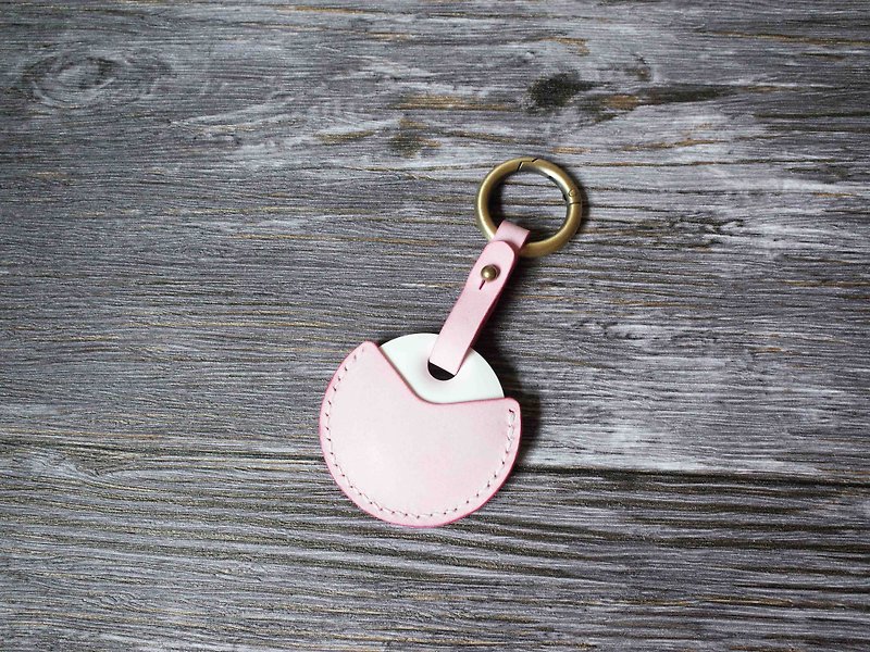 GOGORO機車鑰匙皮套－標準款－擦蠟櫻花紅 - 鑰匙圈/鑰匙包 - 真皮 粉紅色
