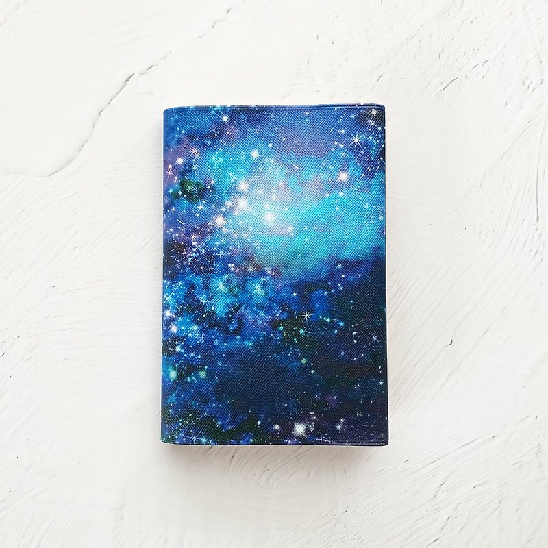 Book Cover GALAXY / paperback / Fake leather / star / universe / starry night / - Book Covers - Faux Leather Blue