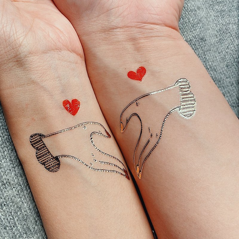 我喜歡你-2入紋身貼紙 原創手繪設計 - Temporary Tattoos - Paper Red