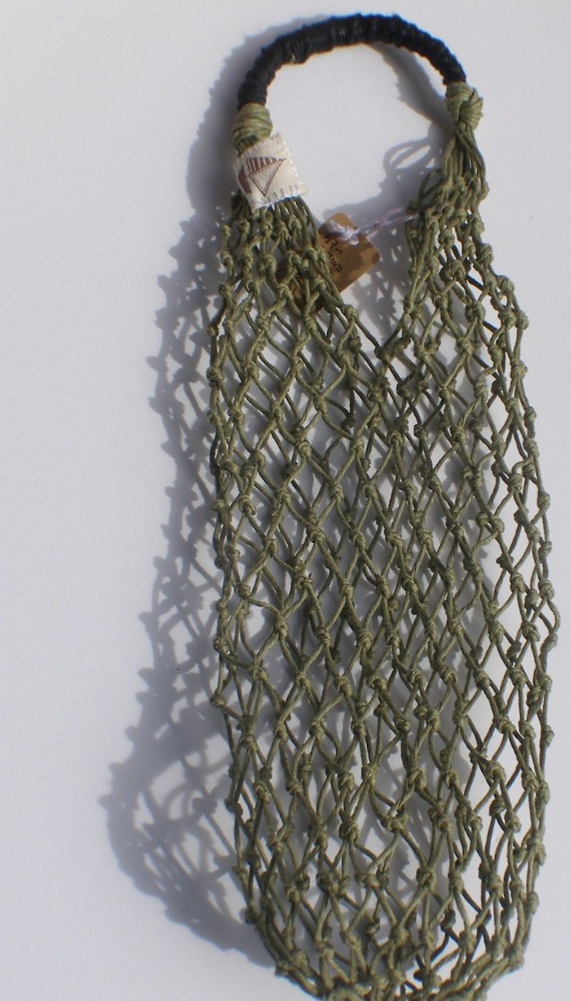 Sea Shell Hand bags - dark green / bag / bags - ถุงใส่กระติกนำ้ - ผ้าฝ้าย/ผ้าลินิน หลากหลายสี