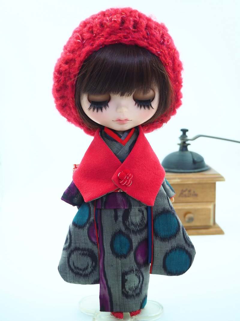 Cute meisen kimono - 公仔/玩偶 - 絲．絹 紅色