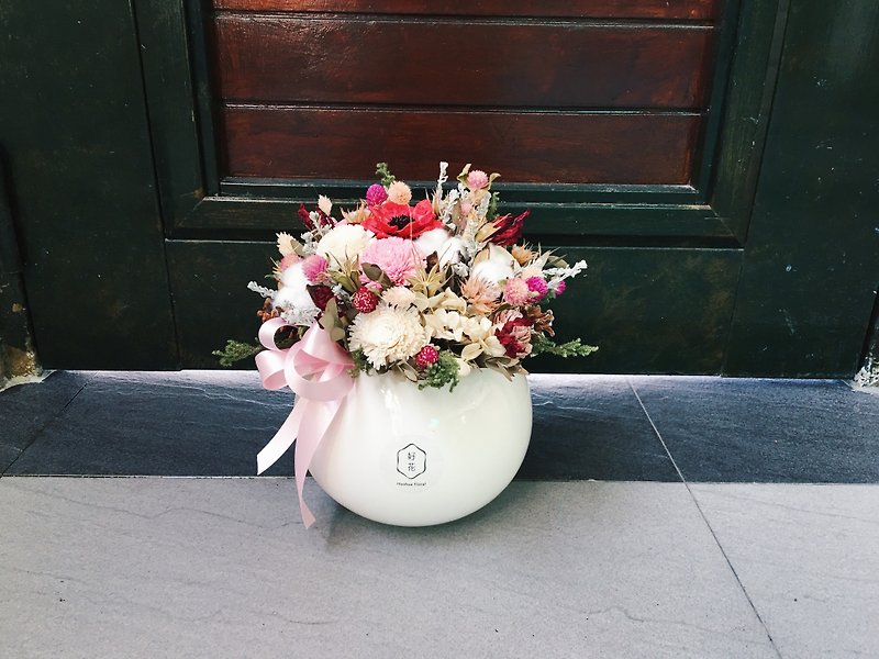 [良い]松花江ピンクの花や鉢植えのホームデコレーションバレンタインデーの花ギフト（XL）付属のフラワーボックスの開口部の開会式ドライフラワーテーブルの花を - 観葉植物 - 寄せ植え・花 ピンク