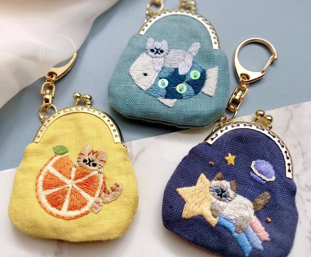 刺繍 コットン 巾着袋 ハンドメイド 小物入れ さかな （ウミガメ