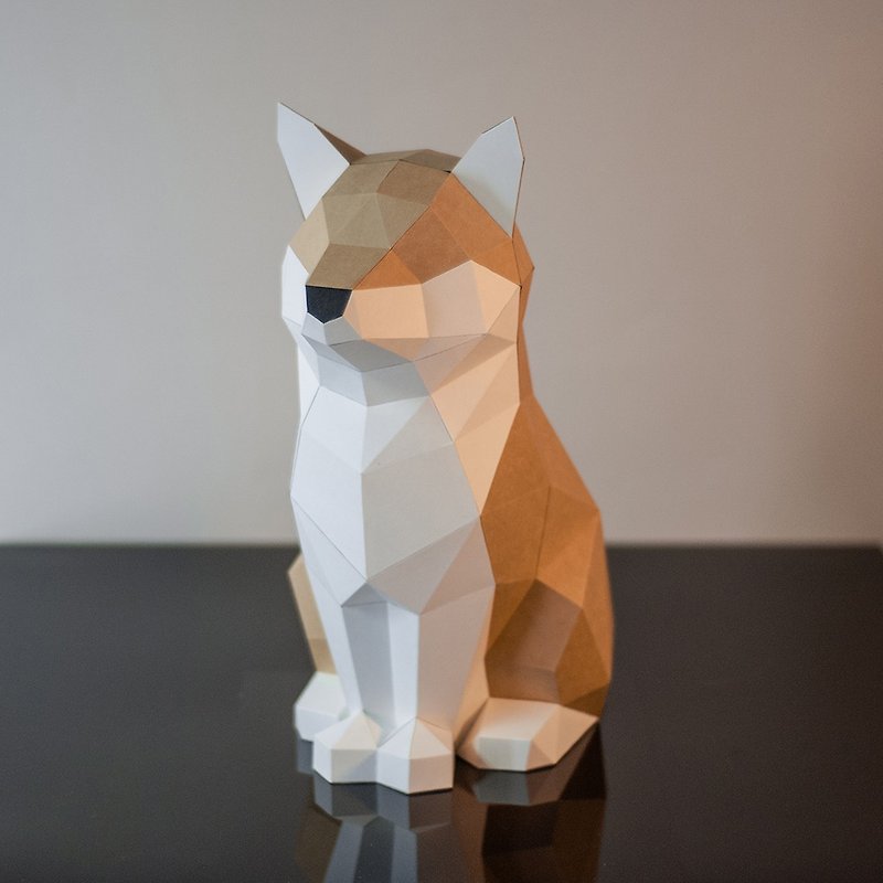 DIY Handmade 3D Paper Model Decoration Dog Series-Tsundere Property Chai Chai (4 colors optional)