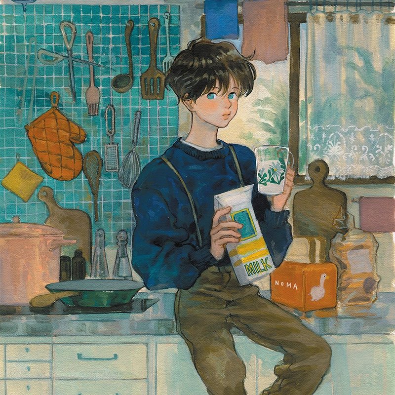 Kitchen | NOMA | korea illust Art poster B5 | Water color - 海報/掛畫/掛布 - 紙 