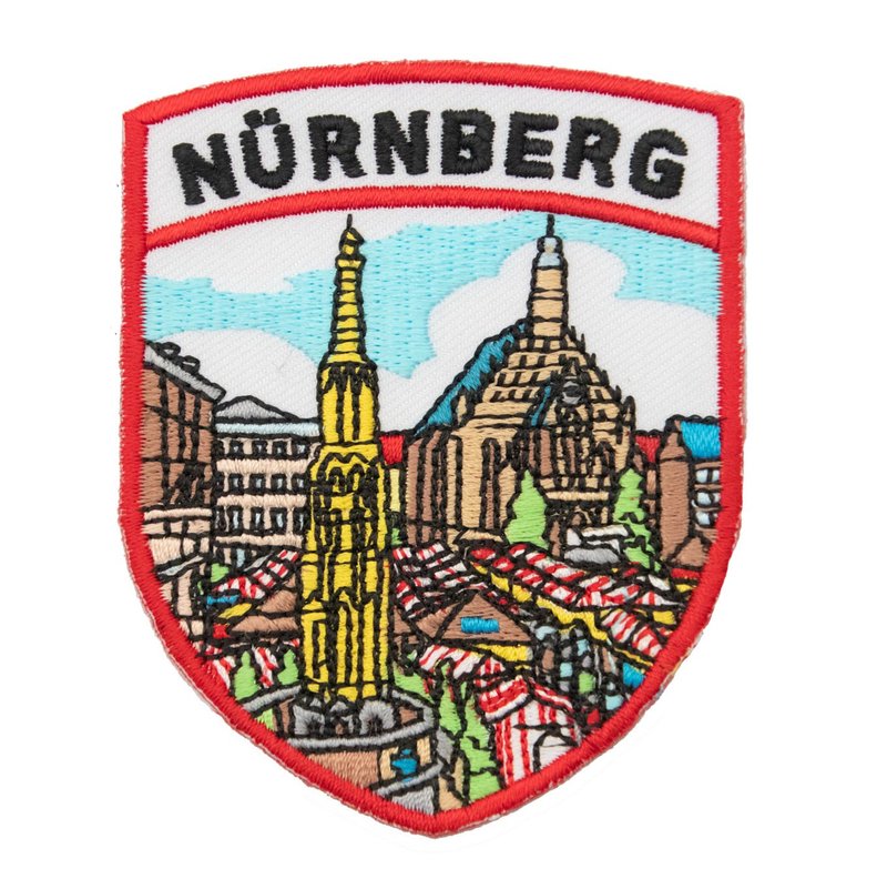 ドイツニュルンベルクDIY布バッジパッチドイツ刺繡ランドマークパーソナリティバッジ刺繍布 - ピンバッジ・ピンズ - 刺しゅう糸 多色
