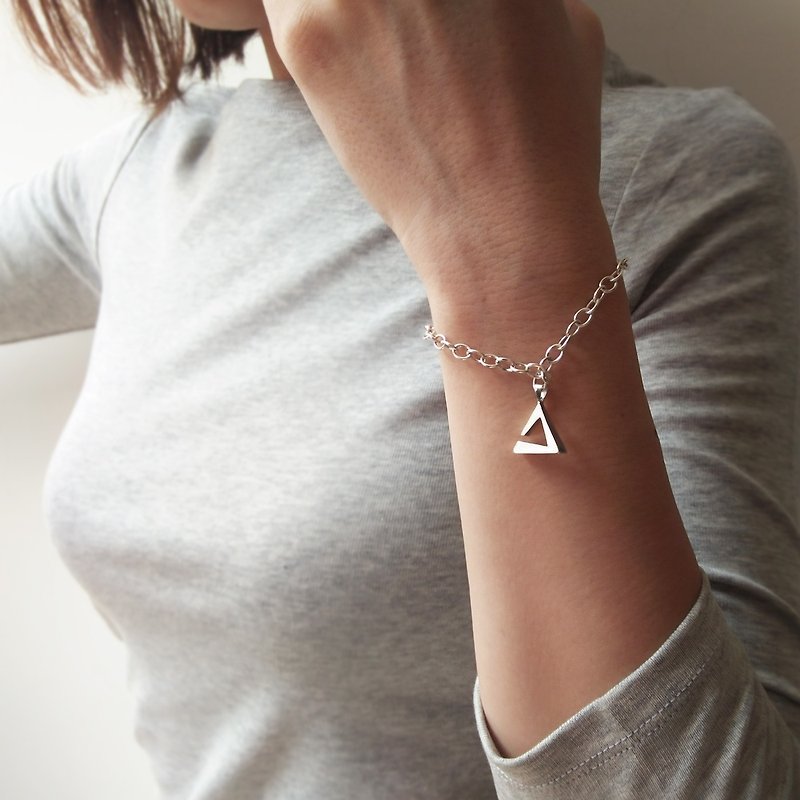 triangle bracelet | mittag jewelry | handmade and made in Taiwan - Bracelets - Silver Silver