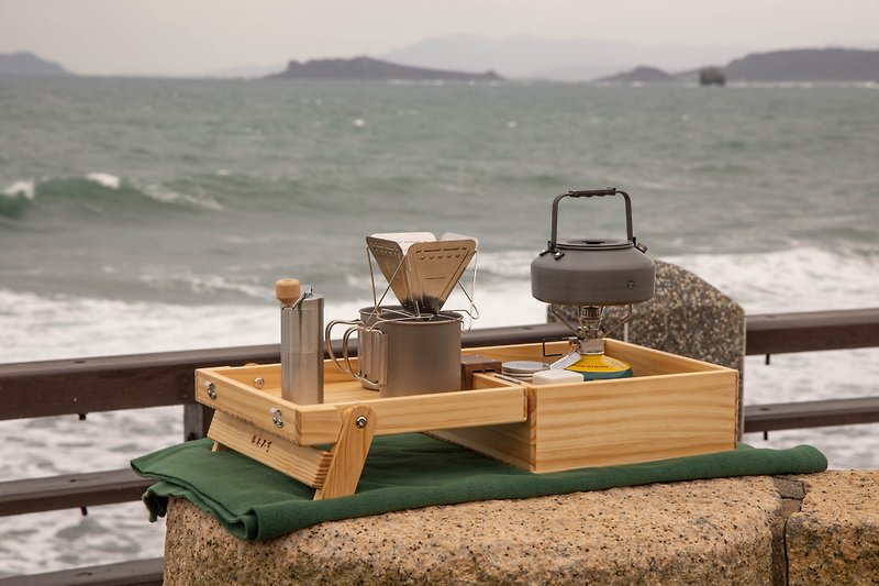 [New Product] Mobile Coffee Box丨Does not include photographed objects - Camping Gear & Picnic Sets - Wood Brown