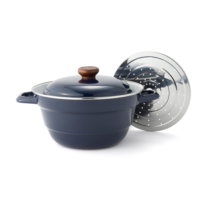 All In On 系列 琺瑯鋼雙耳萬用鍋 27cm 深藍色 - 廚具 - 琺瑯 